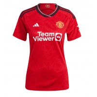 Camisa de Futebol Manchester United Lisandro Martinez #6 Equipamento Principal Mulheres 2023-24 Manga Curta